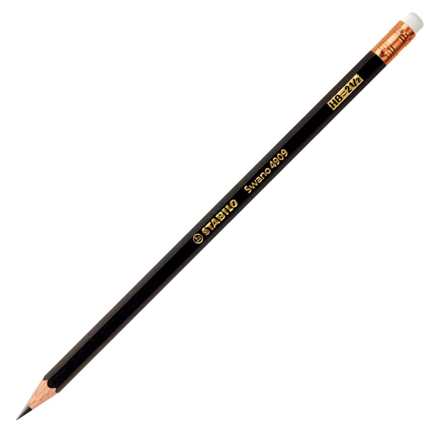 STABILO Swano 4909 Gummikapsel Bleistift schwarz Härte HB