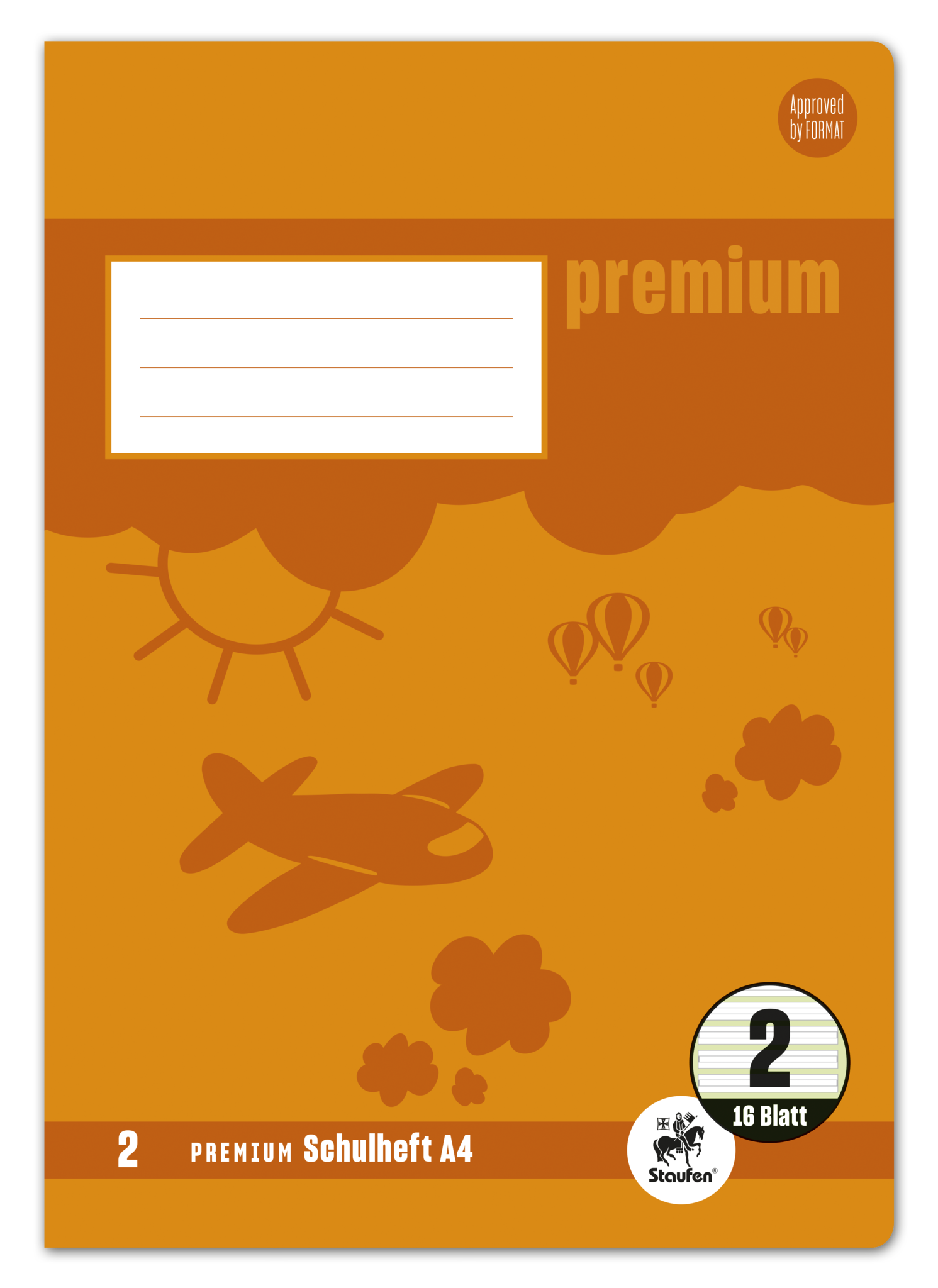 Staufen Premium Heft PREMIUM LIN 2 - A4, 16 Blatt, 90 g/qm, PREMIUM LIN iert