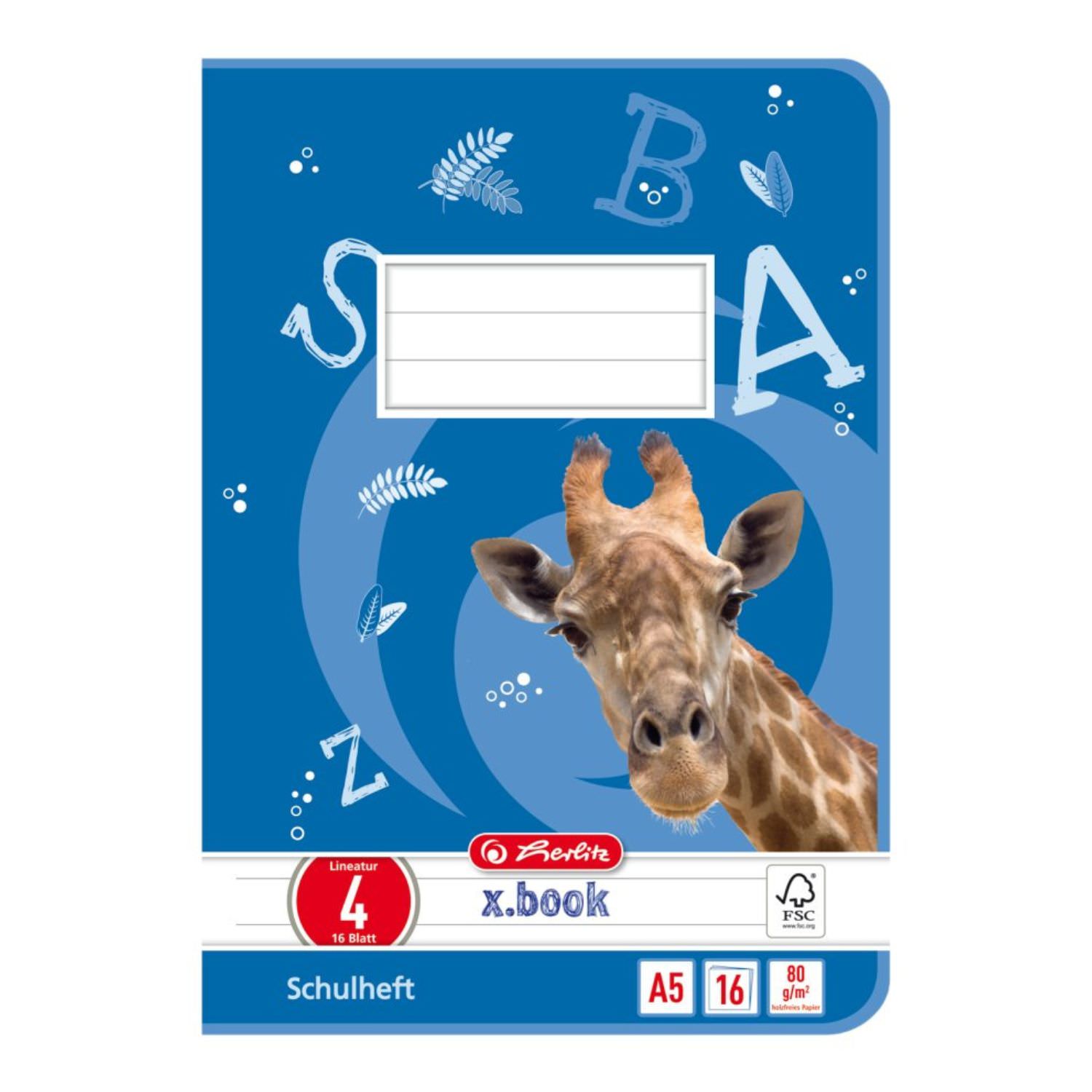Herlitz Schulheft A5, Lineatur 4