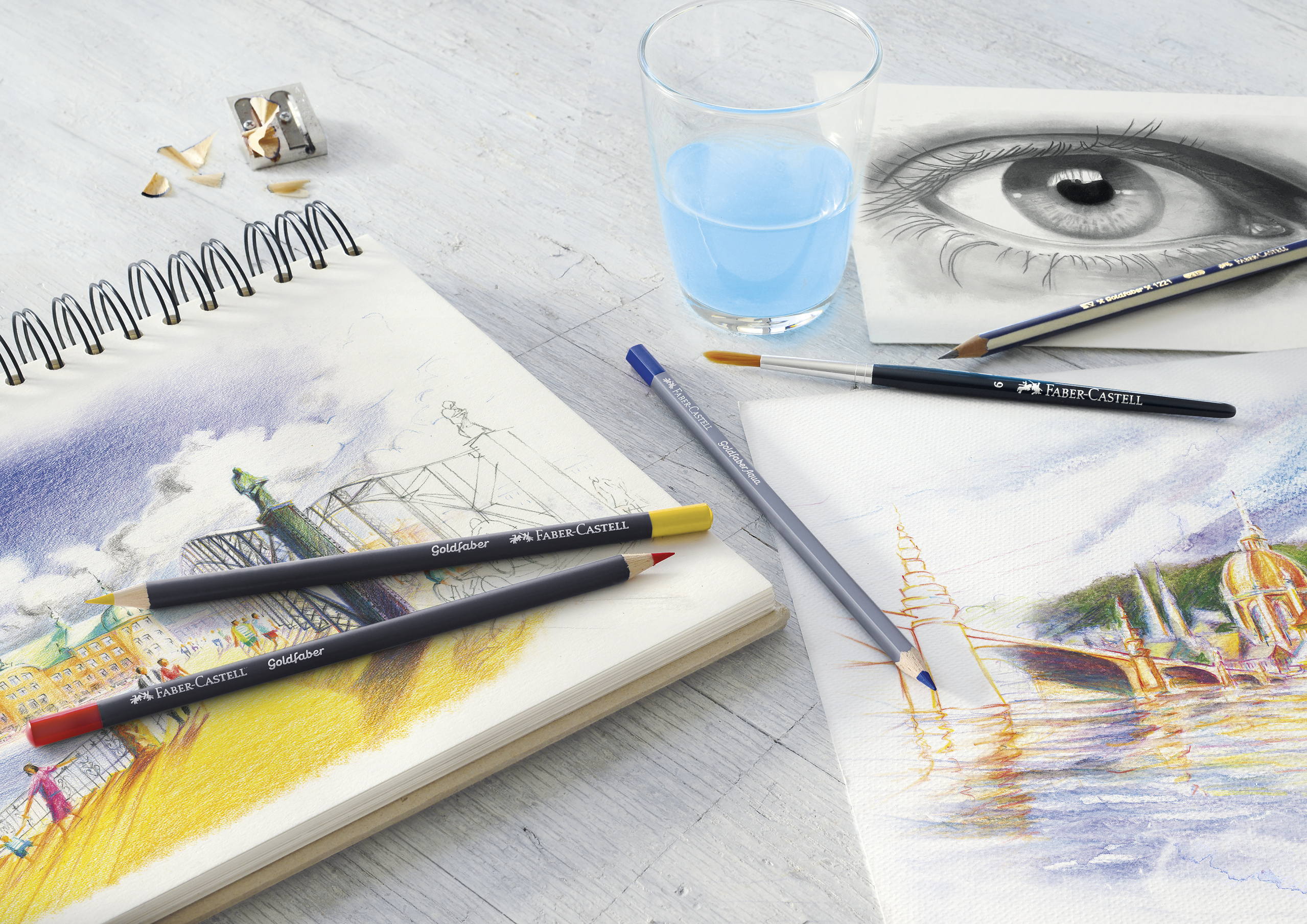 Faber-Castell Goldfaber Aqua Aquarellstift - 12er Metalletui