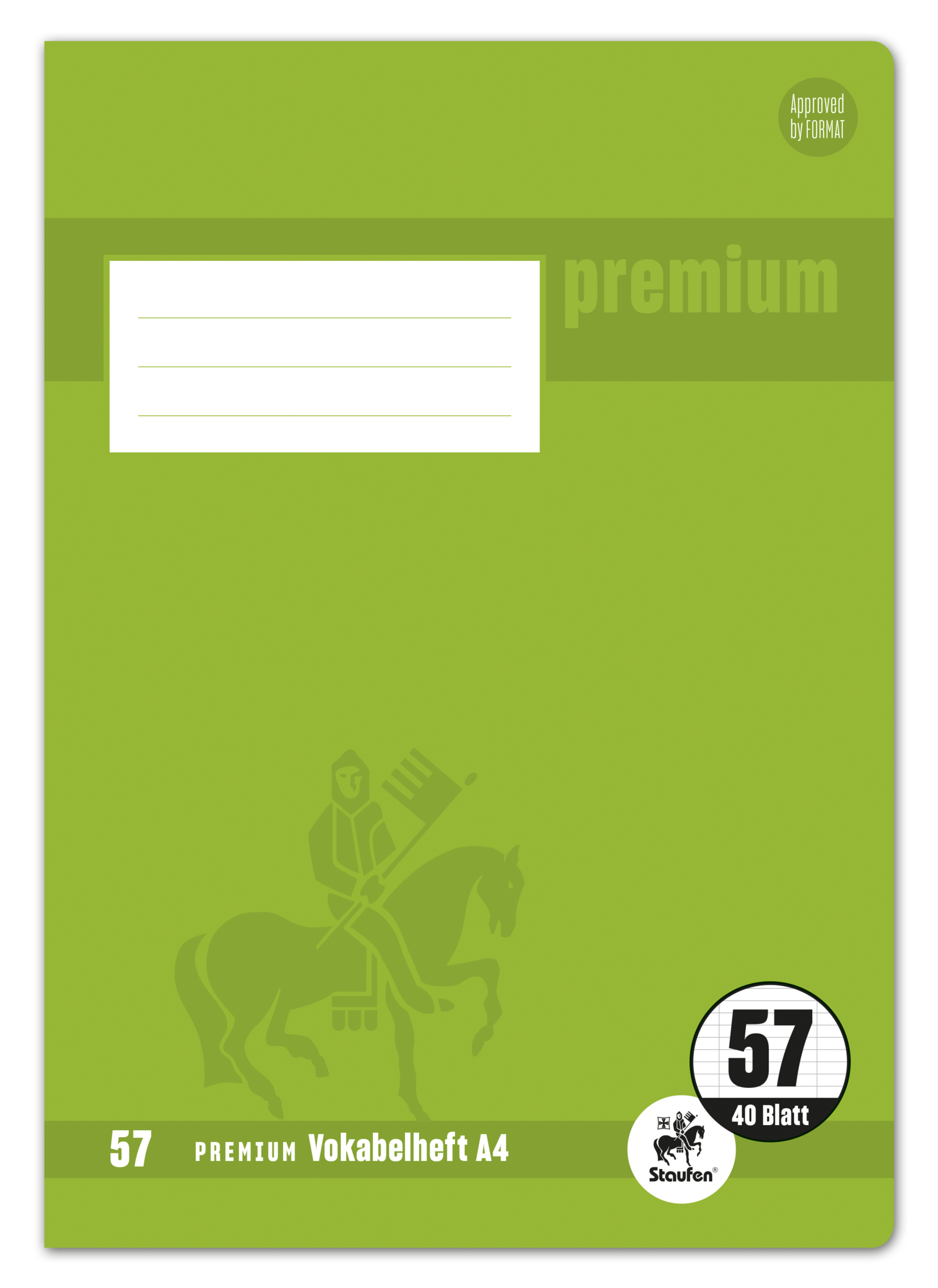 Staufen Premium Vokabelheft PREMIUM Academy LIN 57 - A4, 90 g/qm, 40 Blatt