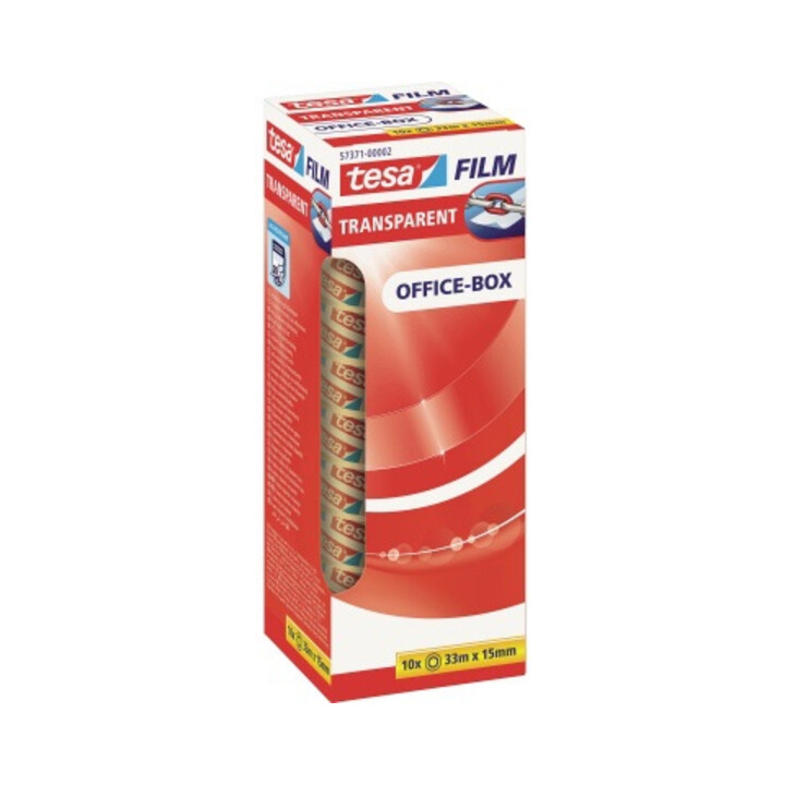 Tesa Klebefilm Office Box - transparent, 15 mm x 33 m, 10 Rollen