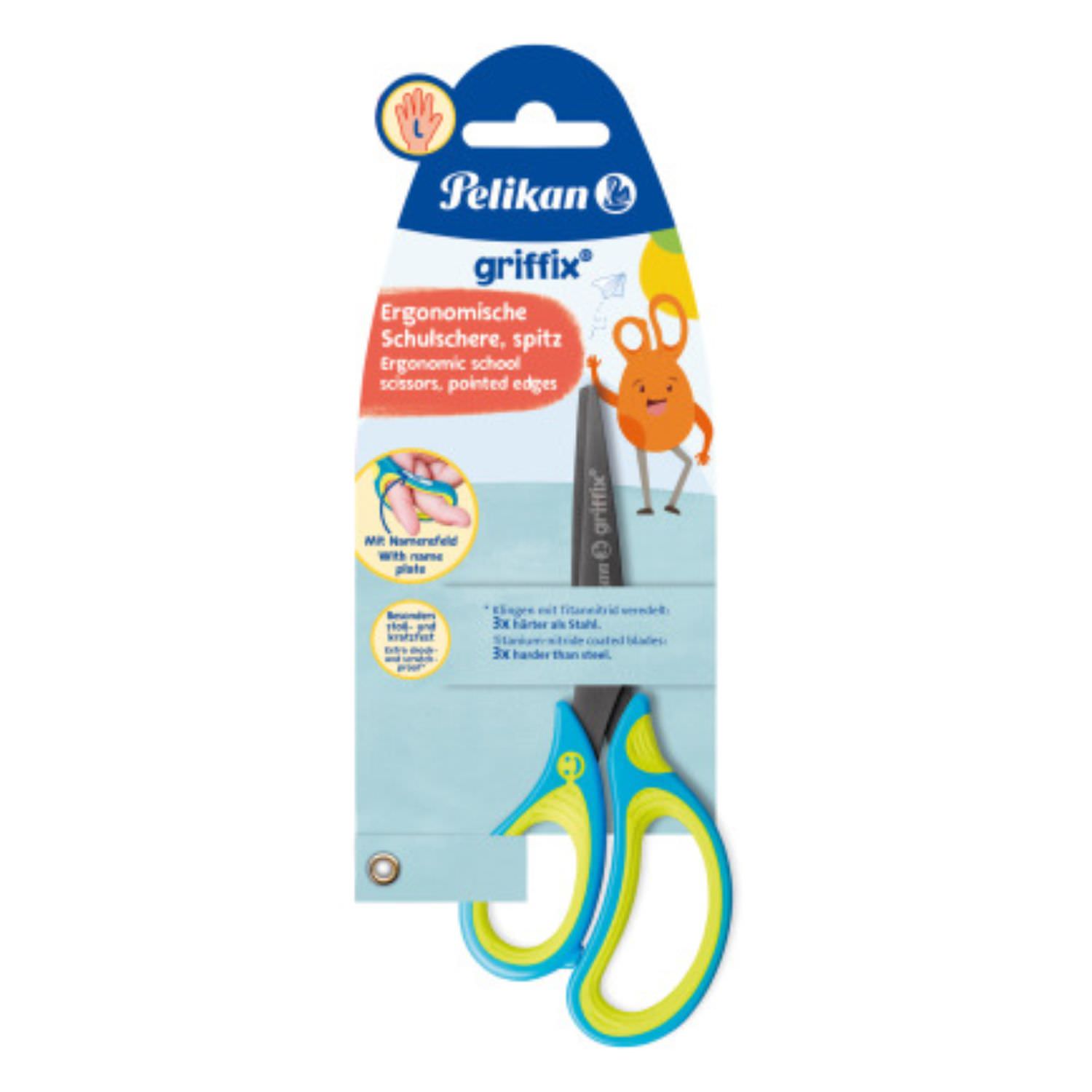 Pelikan griffix Schere spitz, Linkshänder, neonfreshblue