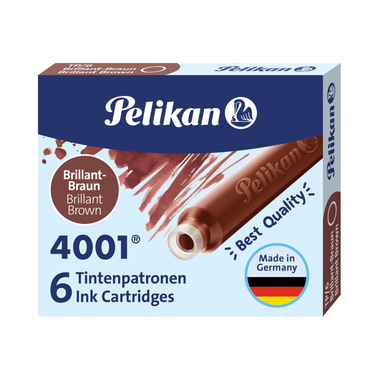 Pelikan Tintenpatronen, 6 Stück, braun