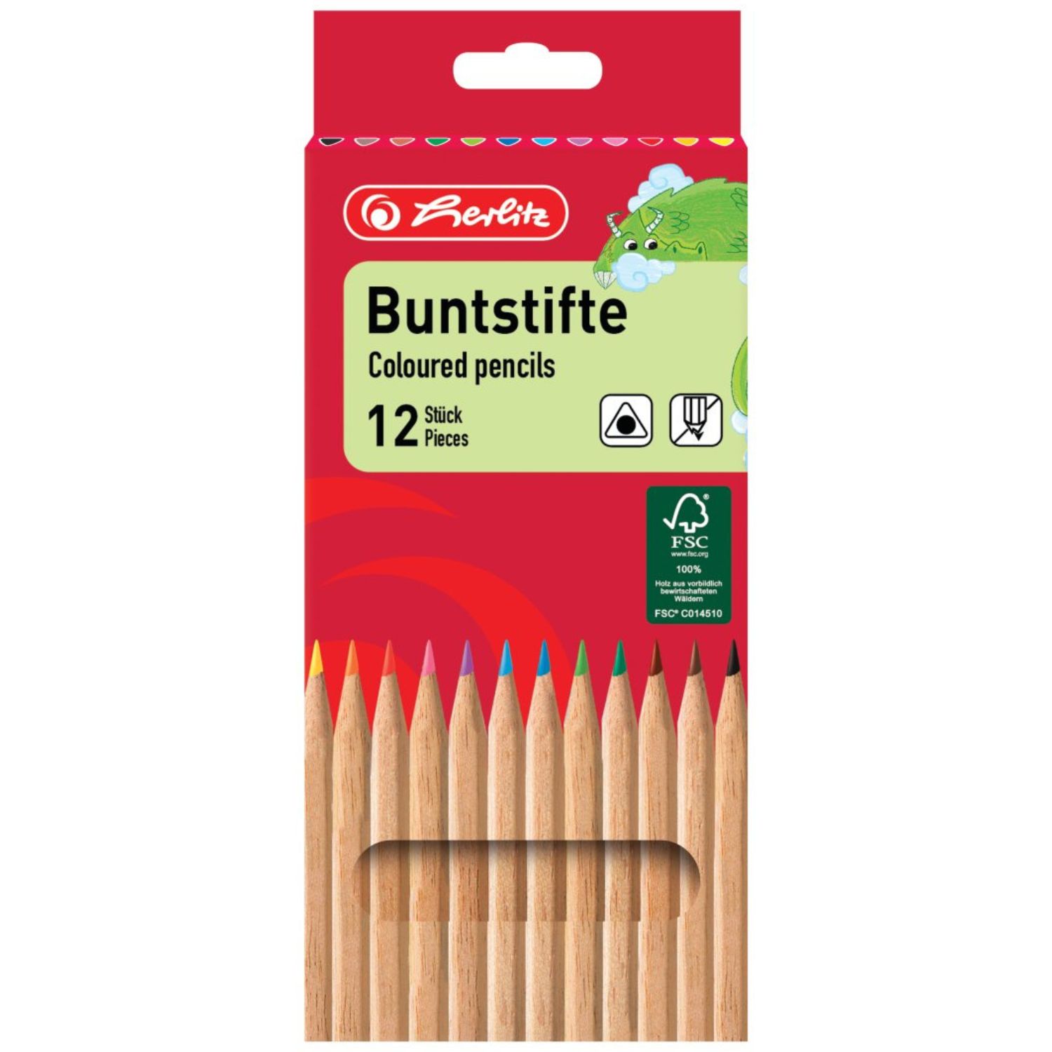 Herlitz Holzfarbstifte natur, 12er-Packung