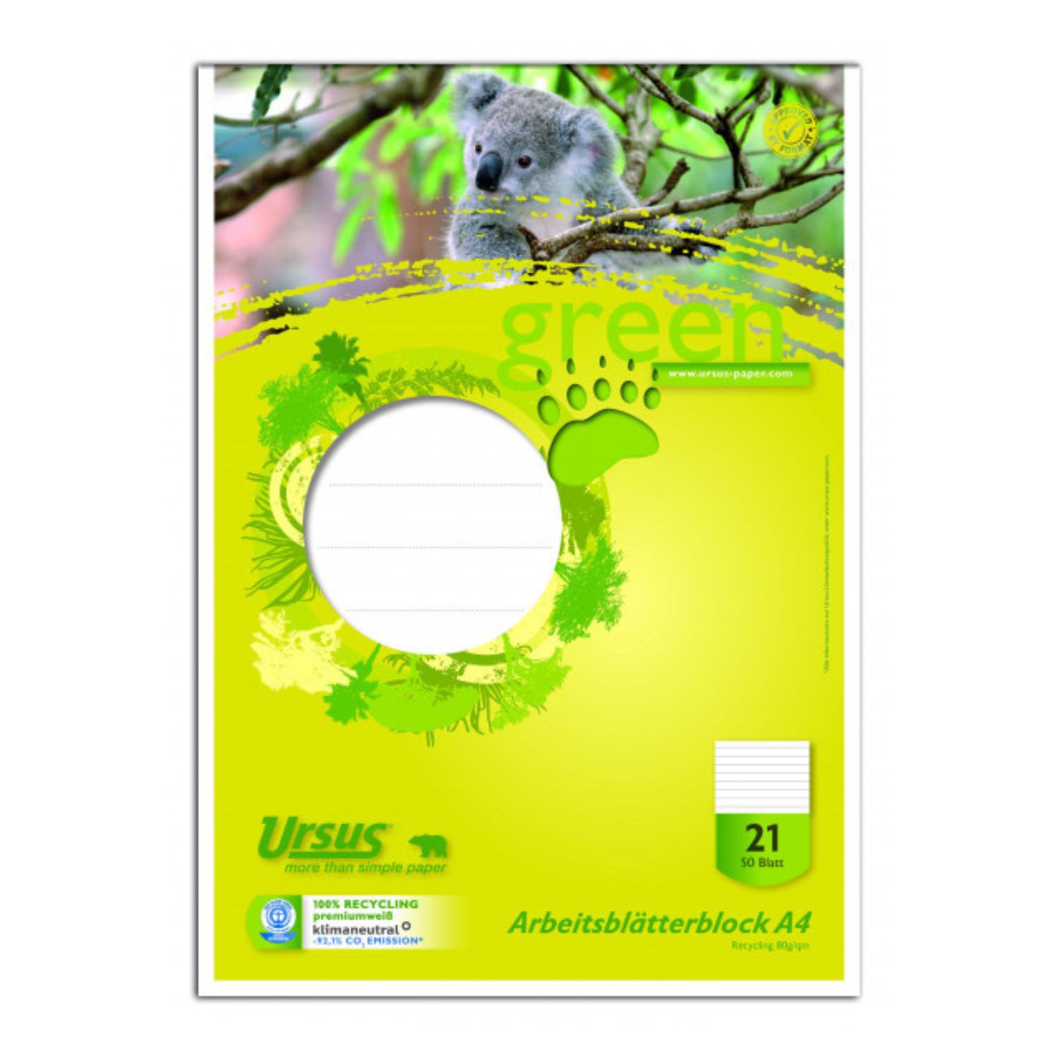 STAUFEN Arbeitsblätterblock Lineatur 21, Blauer Engel