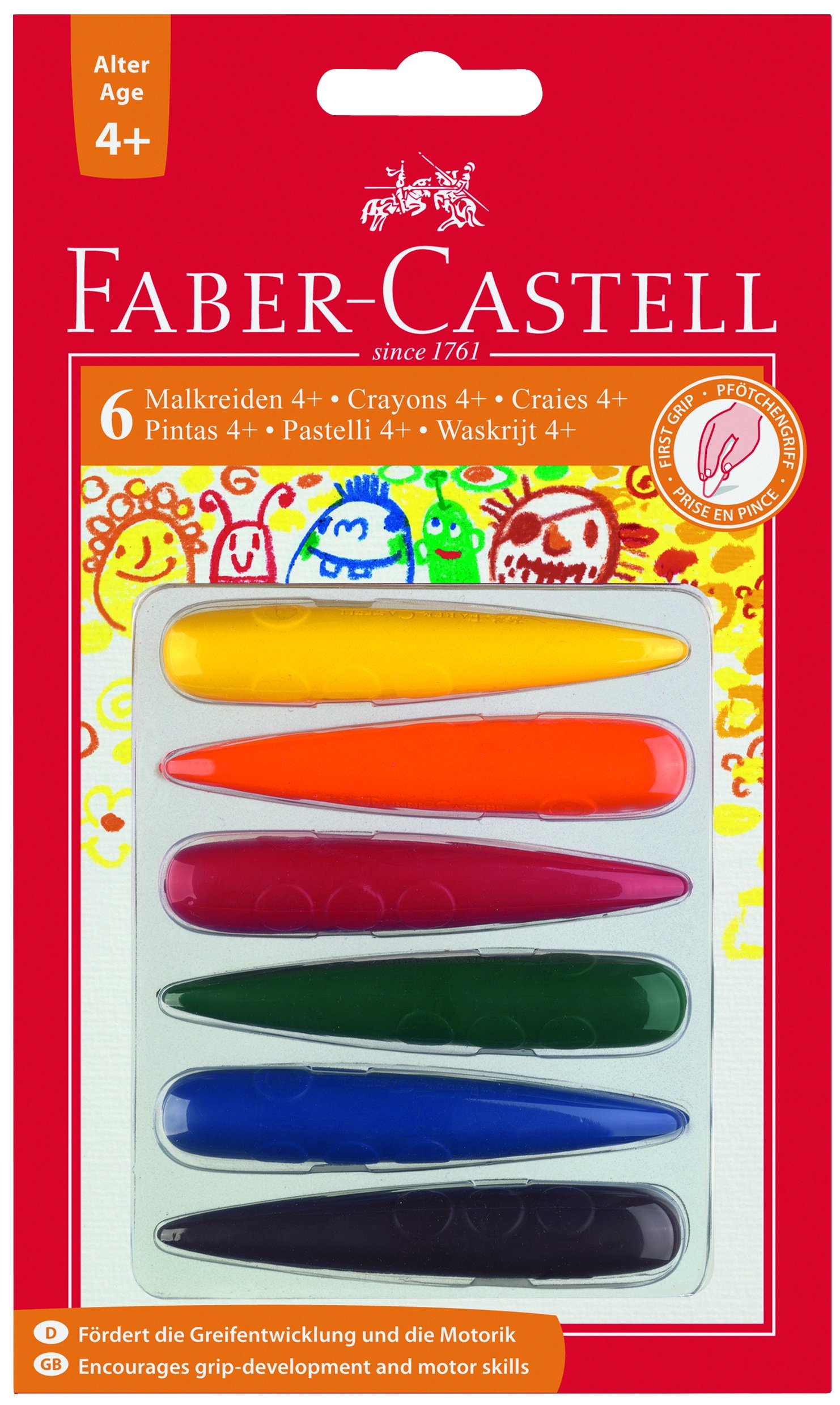 Faber-Castell Malkreide 'Finger' - 6 Stück sortiert