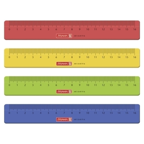 Lineal 16cm sort