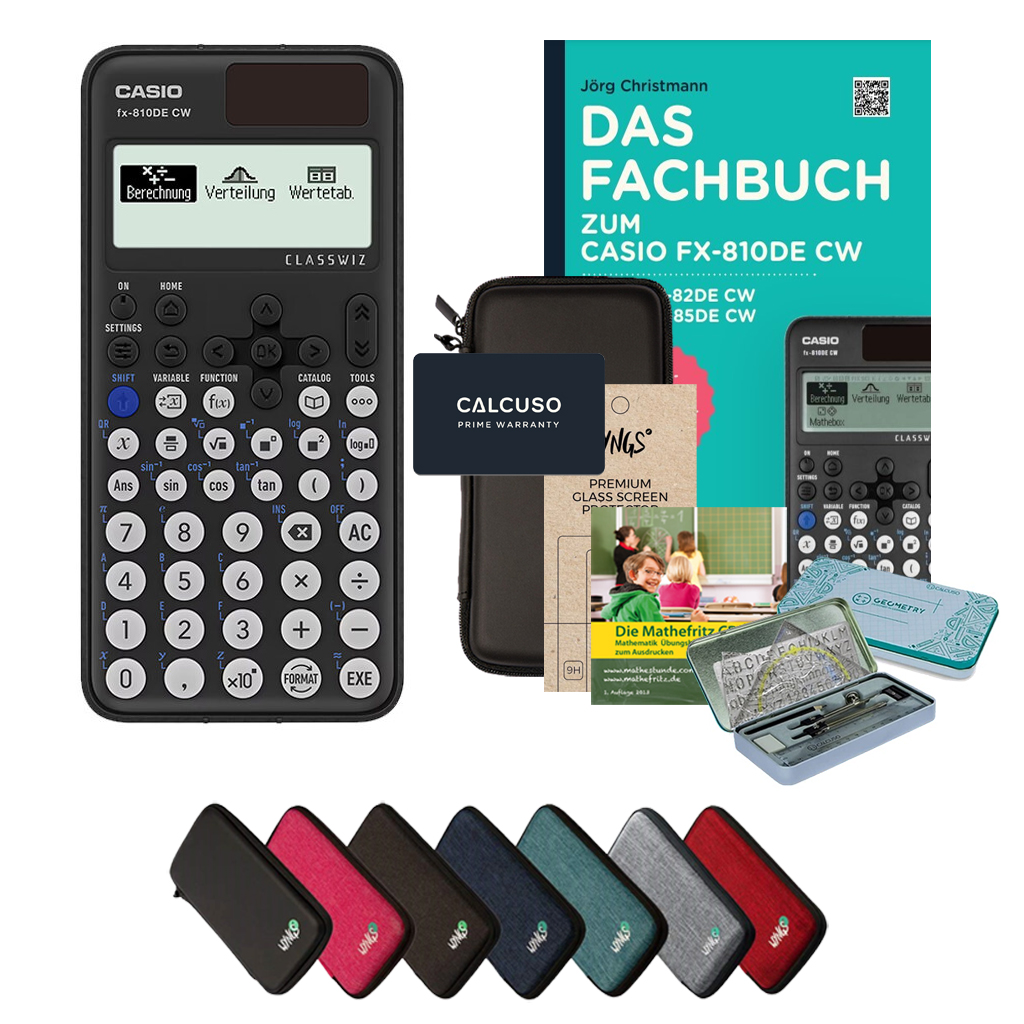 CALCUSO Streberpaket mit Taschenrechner Casio FX-810DE CW ClassWiz