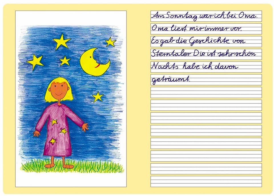 Oxford Schreiblernheft LIN 4G - A4, 16 Blatt, 90g/qm, Geschichtenheft