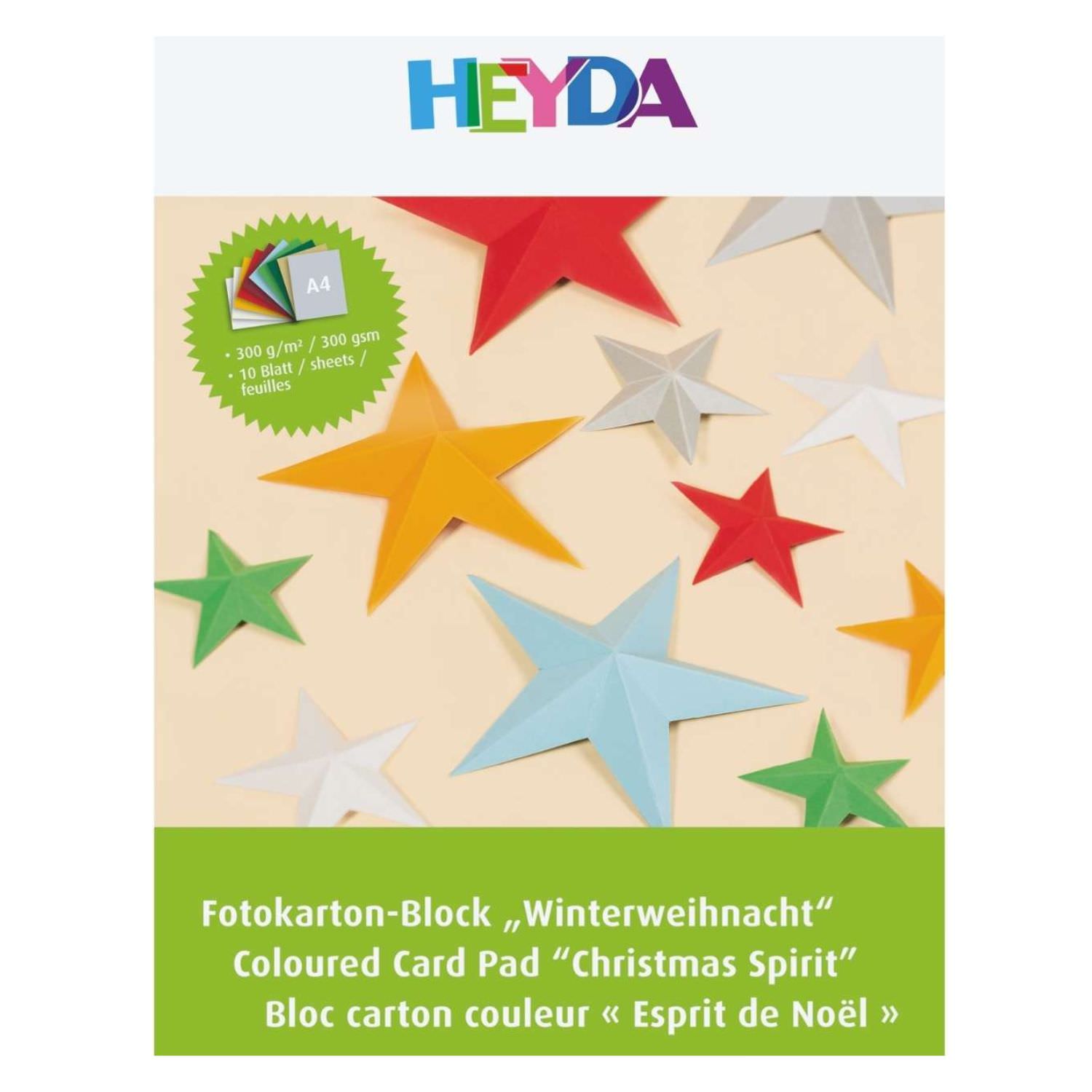 Heyda Fotokarton Weihnachten A4, 10 Farben