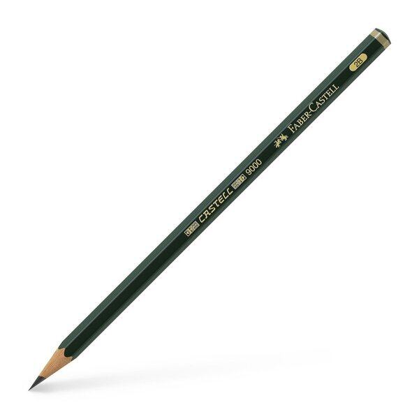 Faber-Castell Bleistift Castell 9000 2B - dunkelgrün