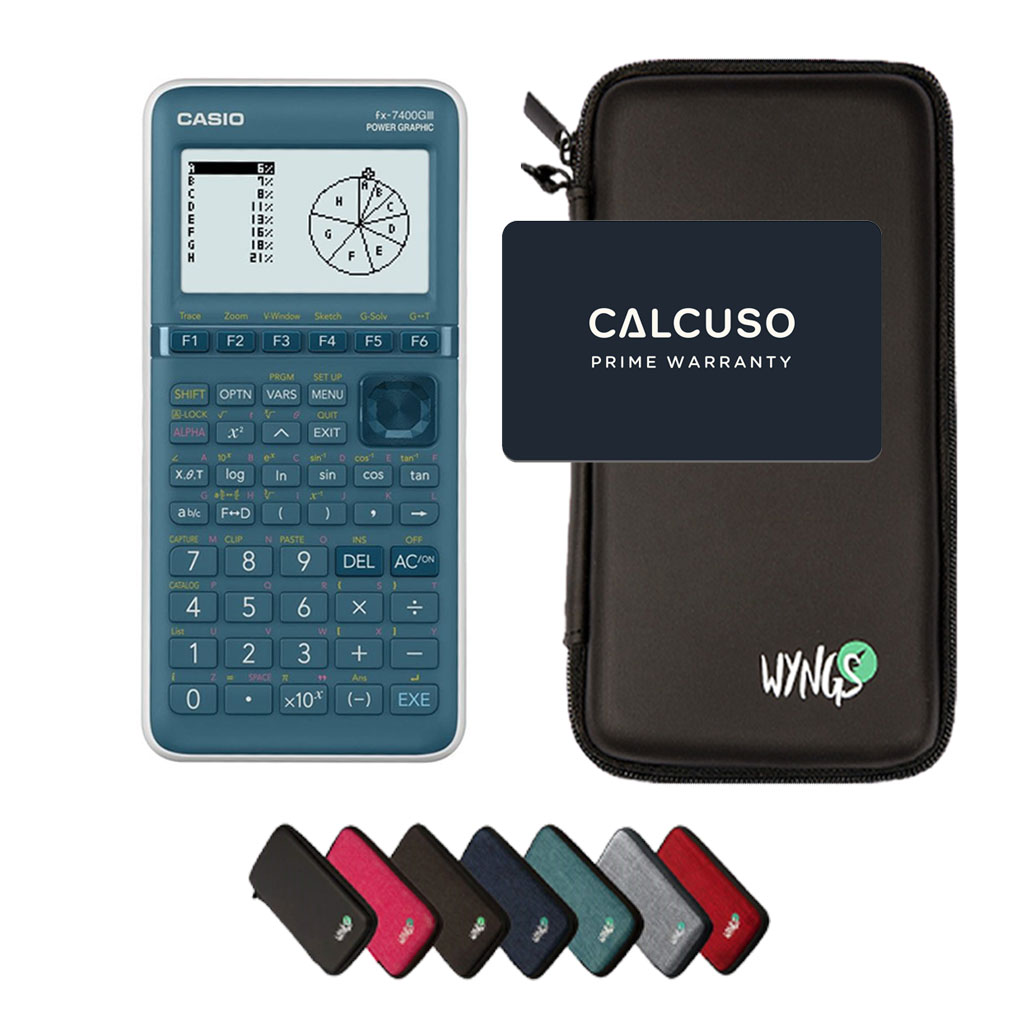 Casio fx-7400GIII inkl. WYNGS Schutztasche - Grafikrechner - Basic Set