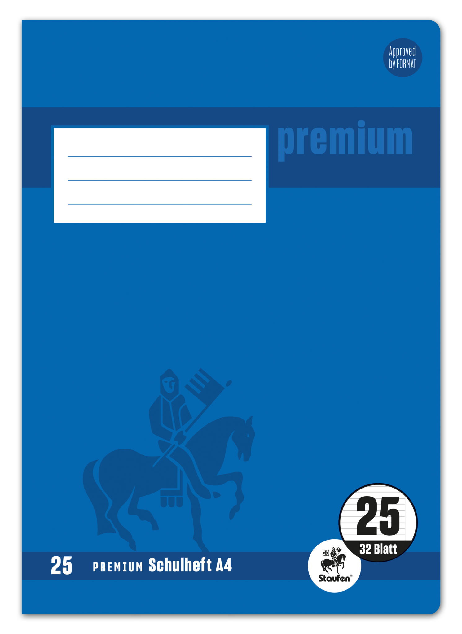Staufen Premium Heft PREMIUM LIN 25 - A4, 32 Blatt, 90 g/qm, PREMIUM liniert mit Rand