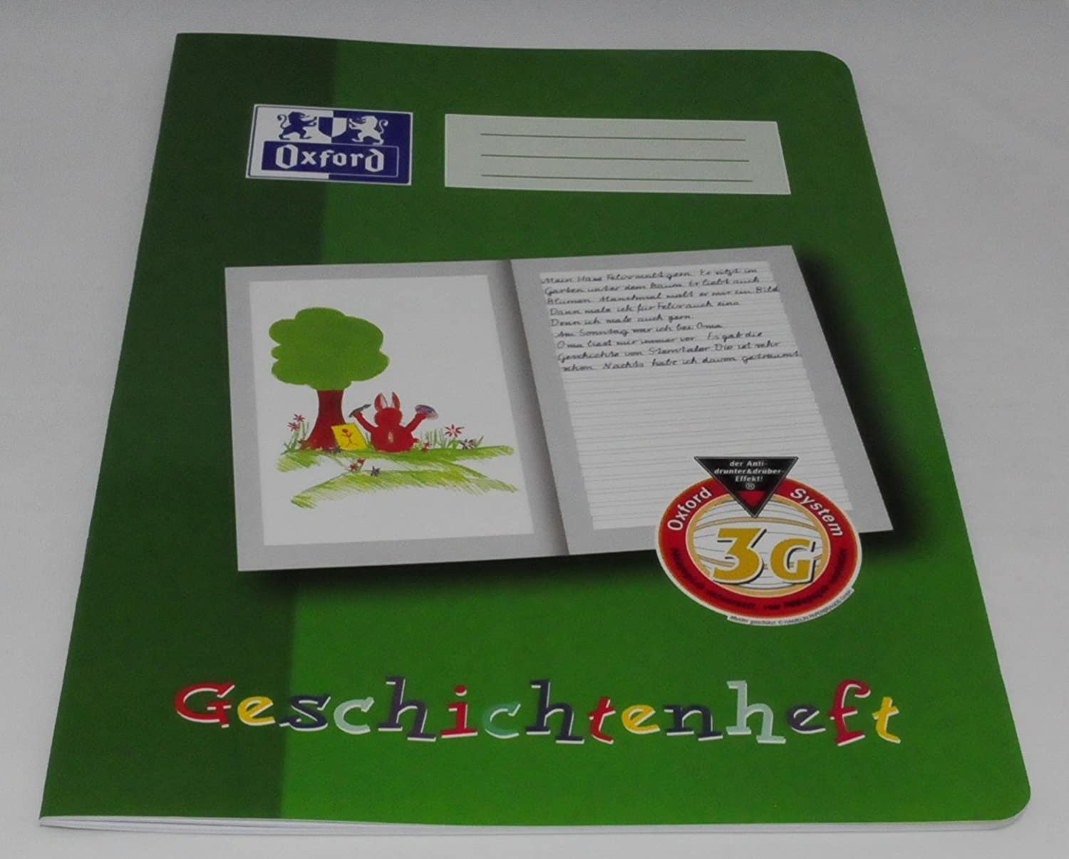 Oxford Geschichtenheft, A4, 3G, 16, robuster, abwischbarer Deckel