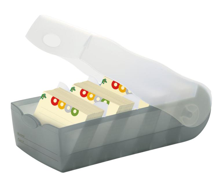 Han Karteibox CROCO - A8 quer, für 500 Karten, grau-transluzent
