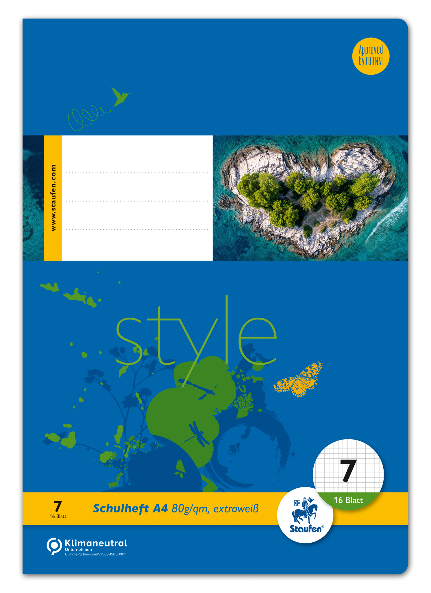 Staufen Heft LIN7 - A4, 16 Blatt, 80 g/qm, kariert