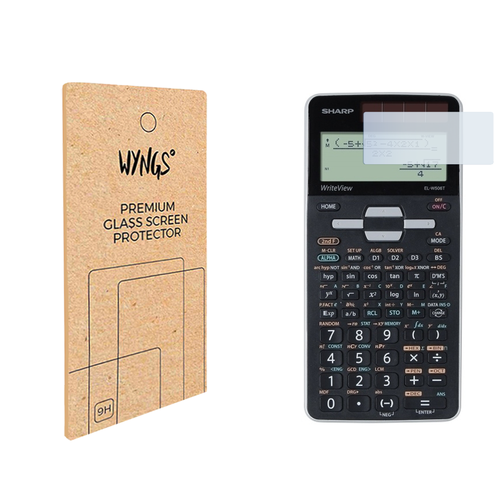 WYNGS Displayschutzfolie zum Taschenrechner Sharp EL W506T