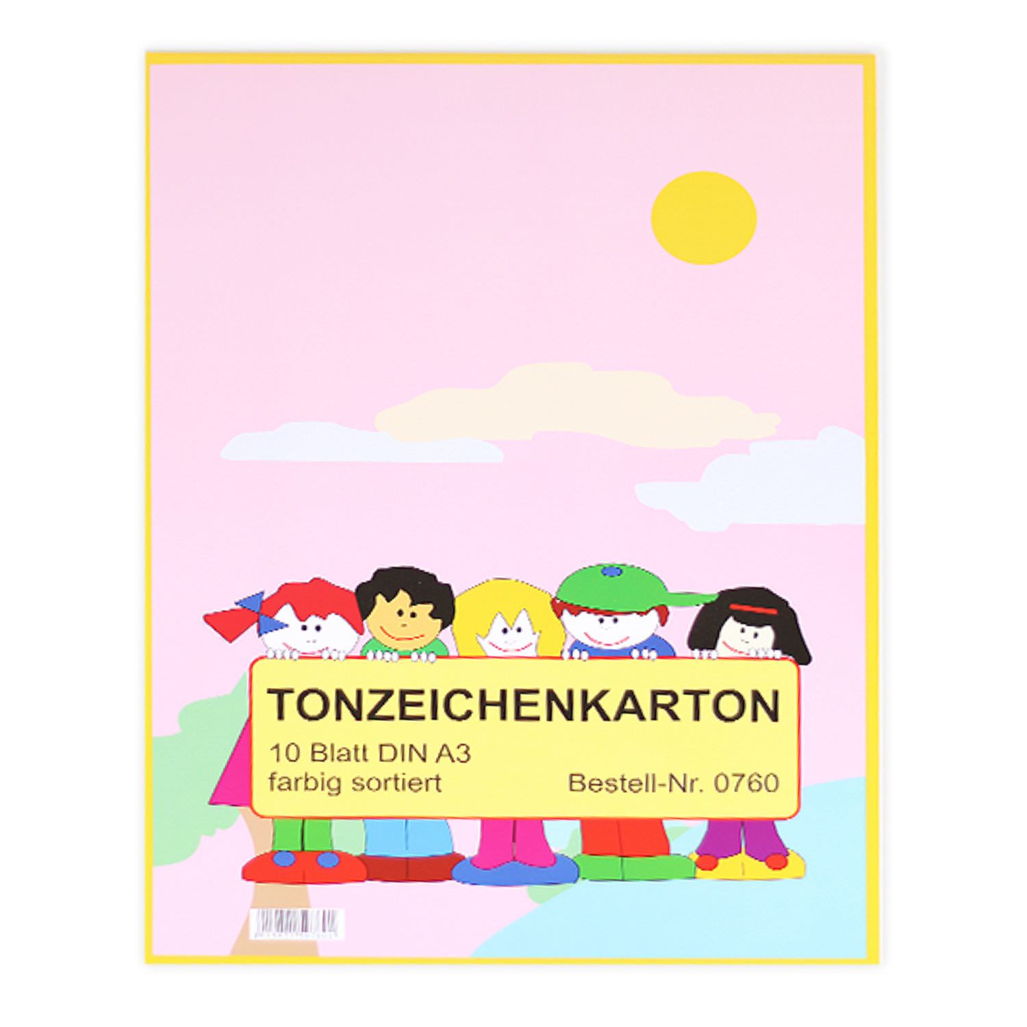 Uhlig Tonzeichenkarton farbig sortiert A3, 10 Blatt