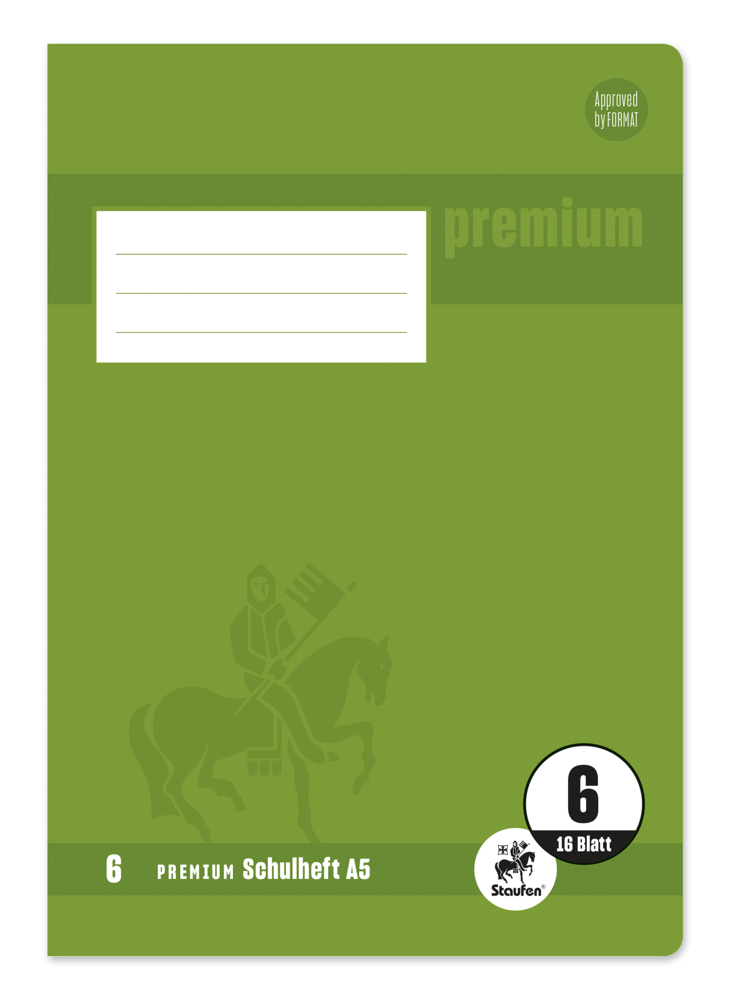 Staufen Premium Heft PREMIUM LIN 6 - A5, 16 Blatt, 90 g/qm, blanko