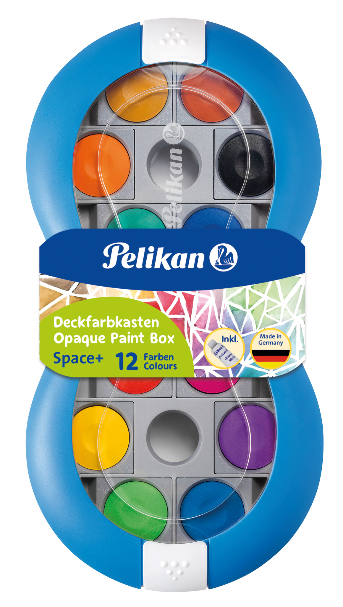 Pelikan Farbkasten Space+ blau, 12 Farben inkl.Deckweiß