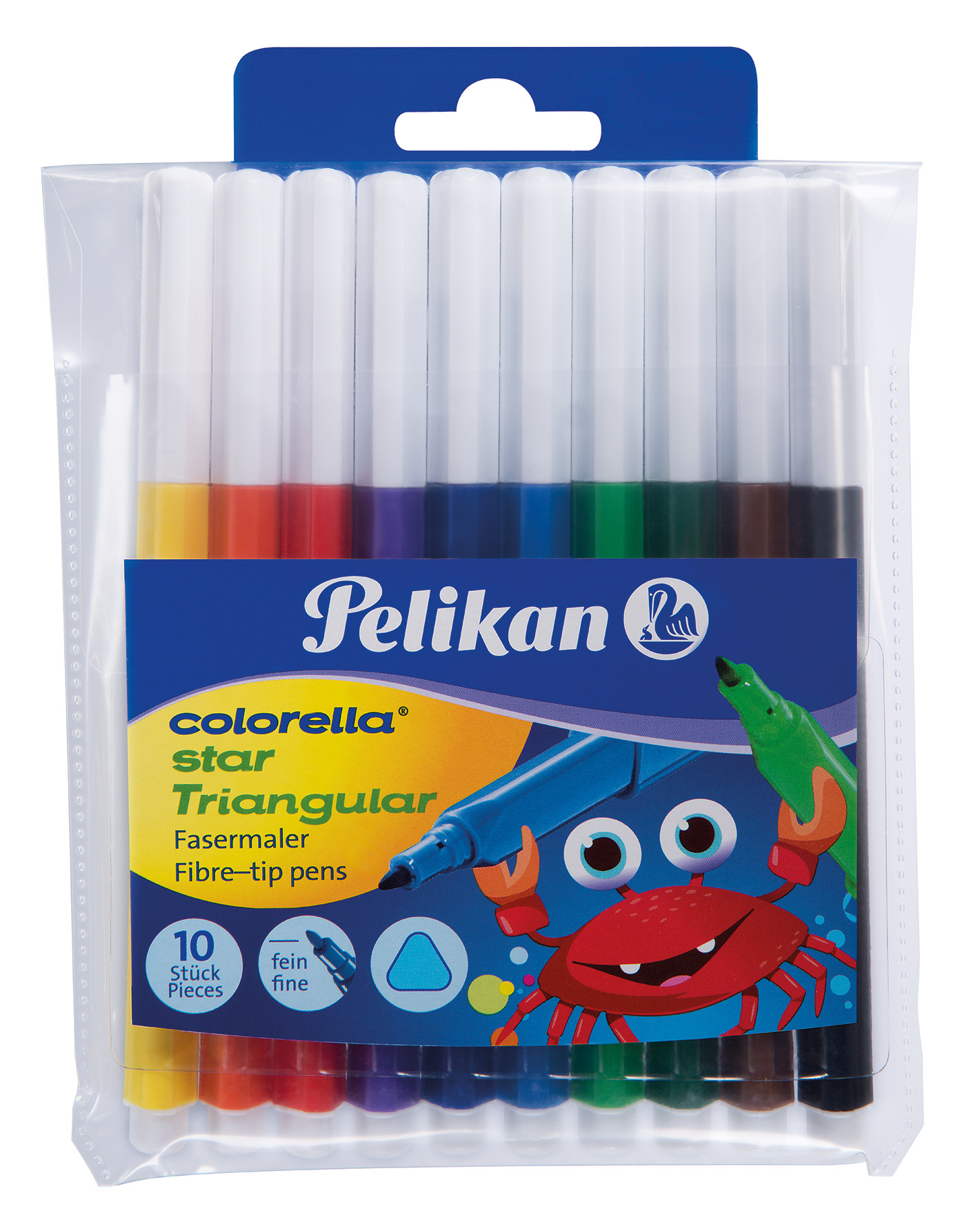 Pelikan Fasermaler Colorella® Star Triangular C303, sortiert, Packung mit 10 Stück