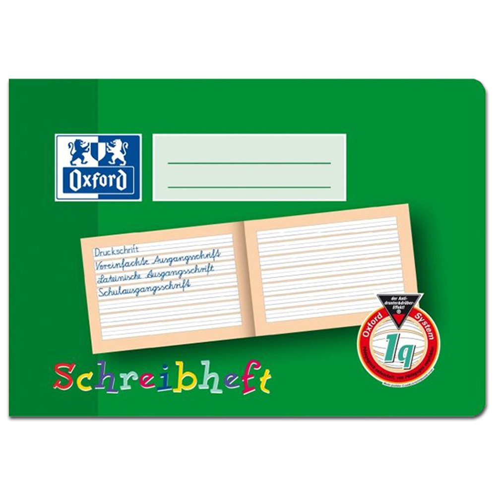 Oxford Schreiblernheft, A5 quer, 1q, 16, robuster, abwischbarer Deckel