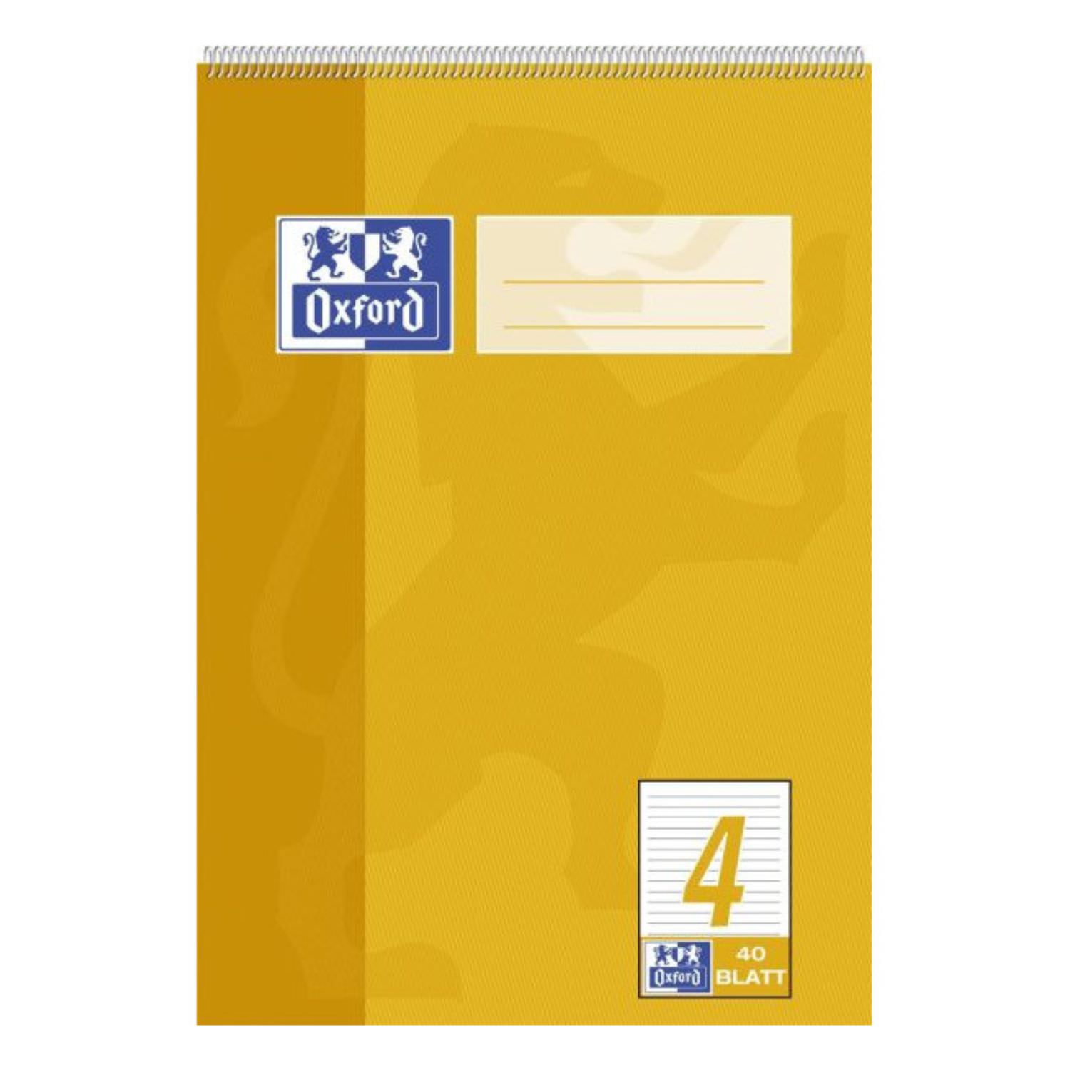 Oxford Schreibblock A5, 4. Klasse (Kopfspirale, Lineatur 4)