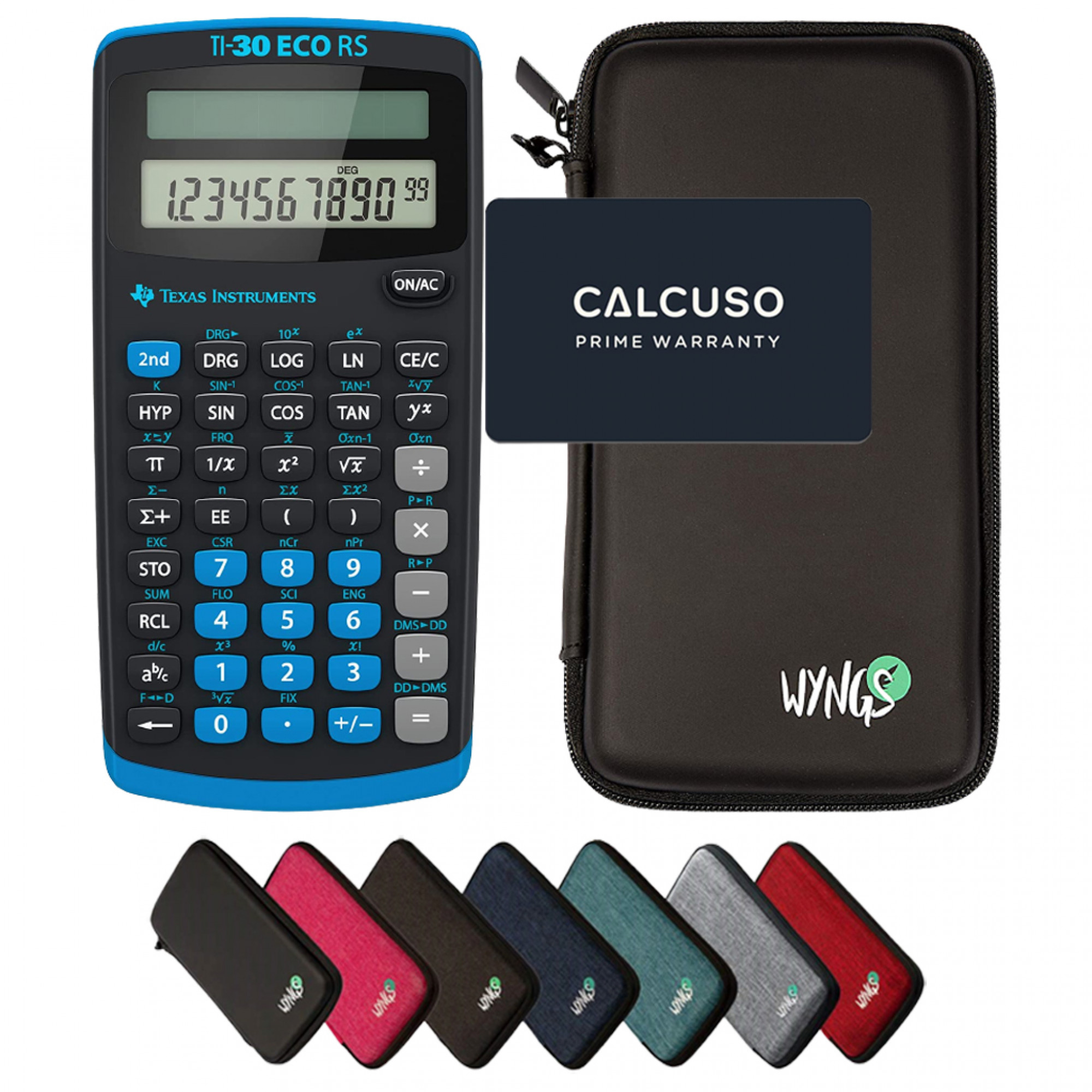 TI-30 ECO RS inkl. WYNGS Schutztasche - Wissenschaftlicher Taschenrechner - Basic Set