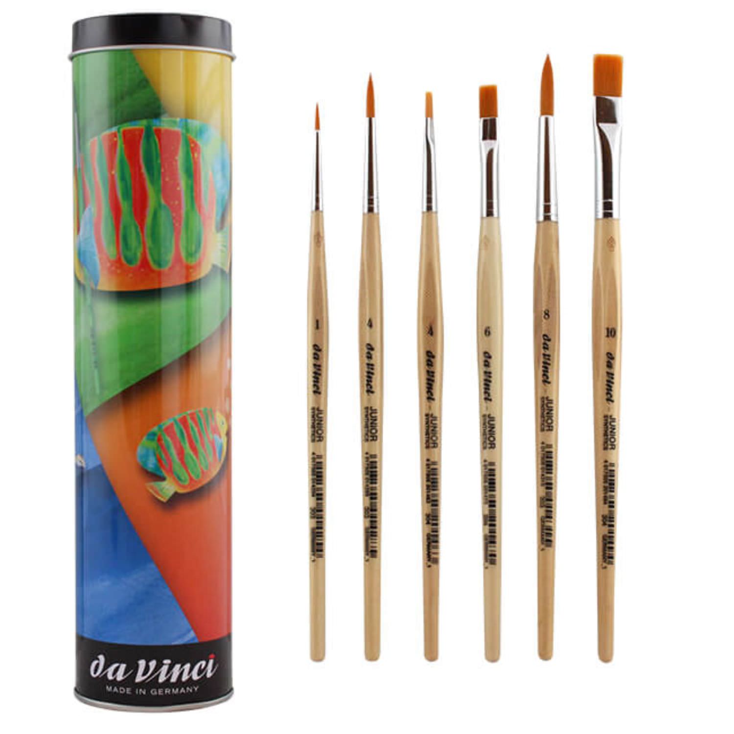 Da Vinci Pinseldose, 3x rund, 3x flach