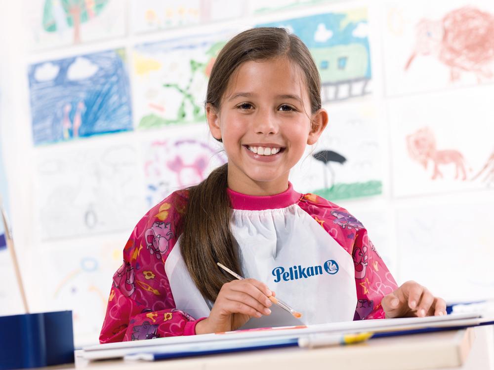Pelikan Malschürze Girl Ärmel rot