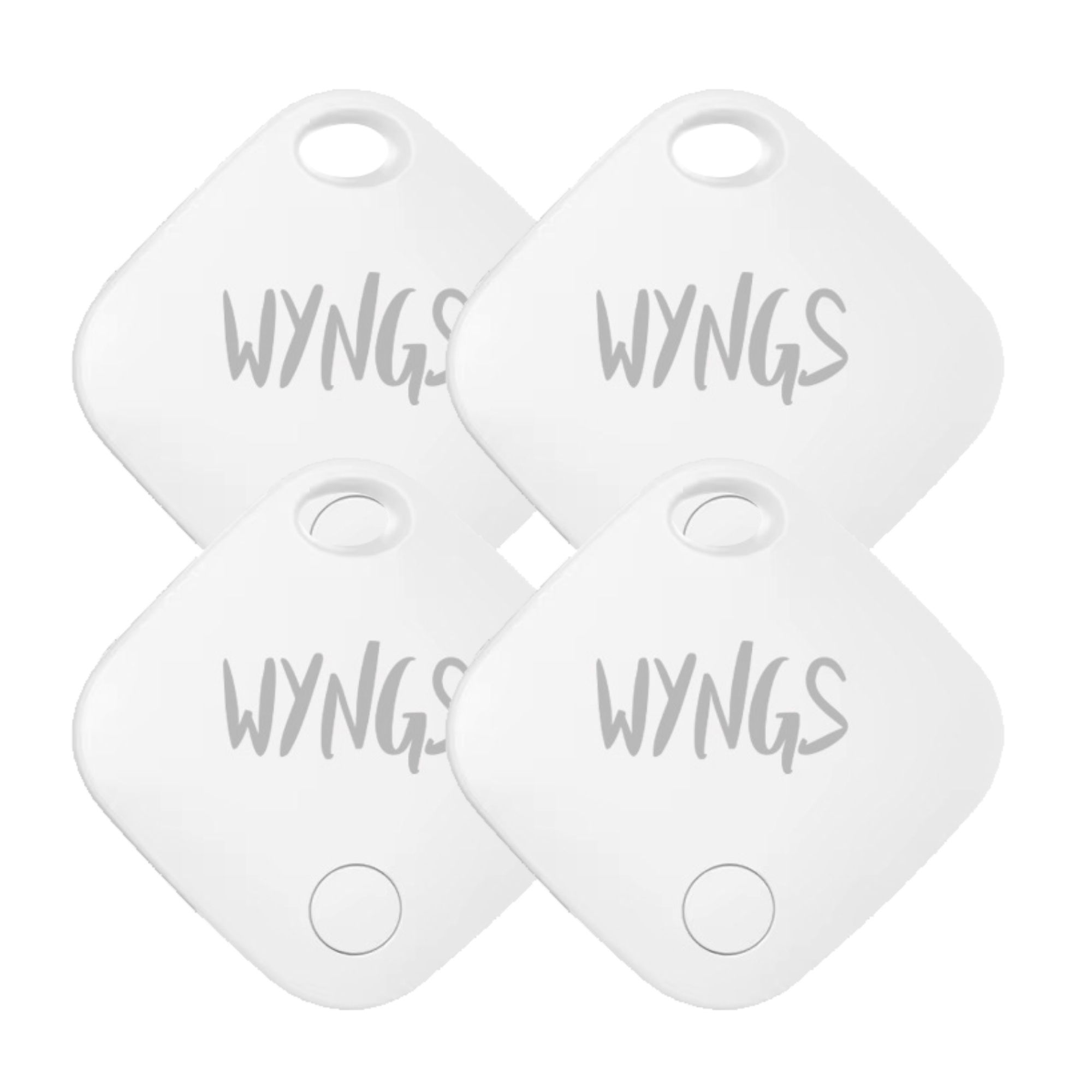 WYNGS Smart Air Tag, Schlüsselfinder (Nur mit iPhone kompatibel) - Weiß - 4er Set