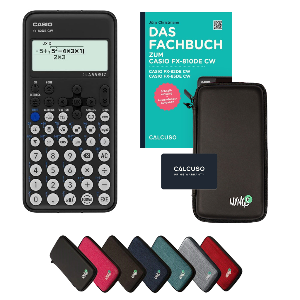 CALCUSO Standardpaket mit Taschenrechner Casio FX-82DE CW