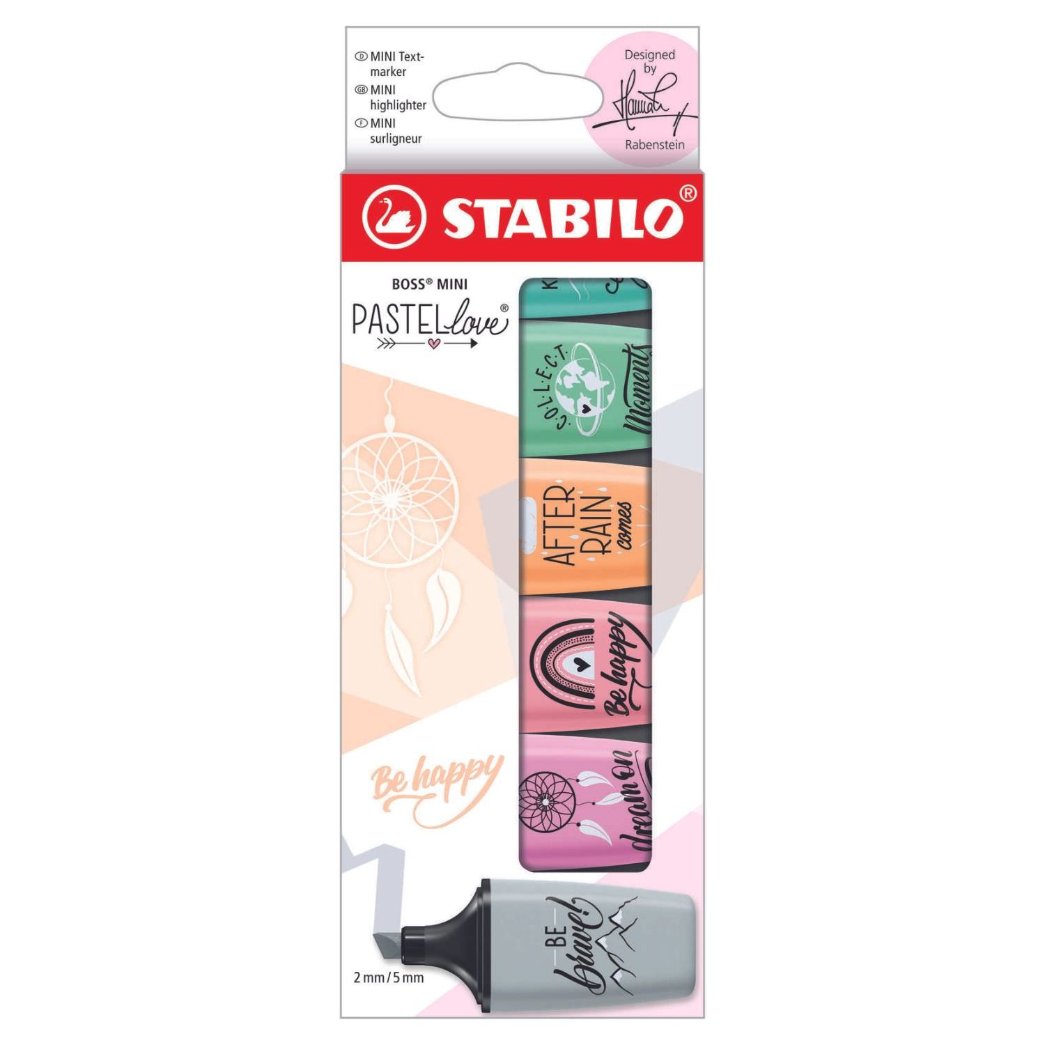 Stabilo Mini Textmarker pastellove 2.0, 6 Farben