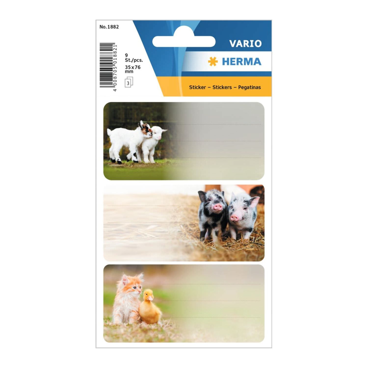 Herma Schuletiketten Bauernhoftiere