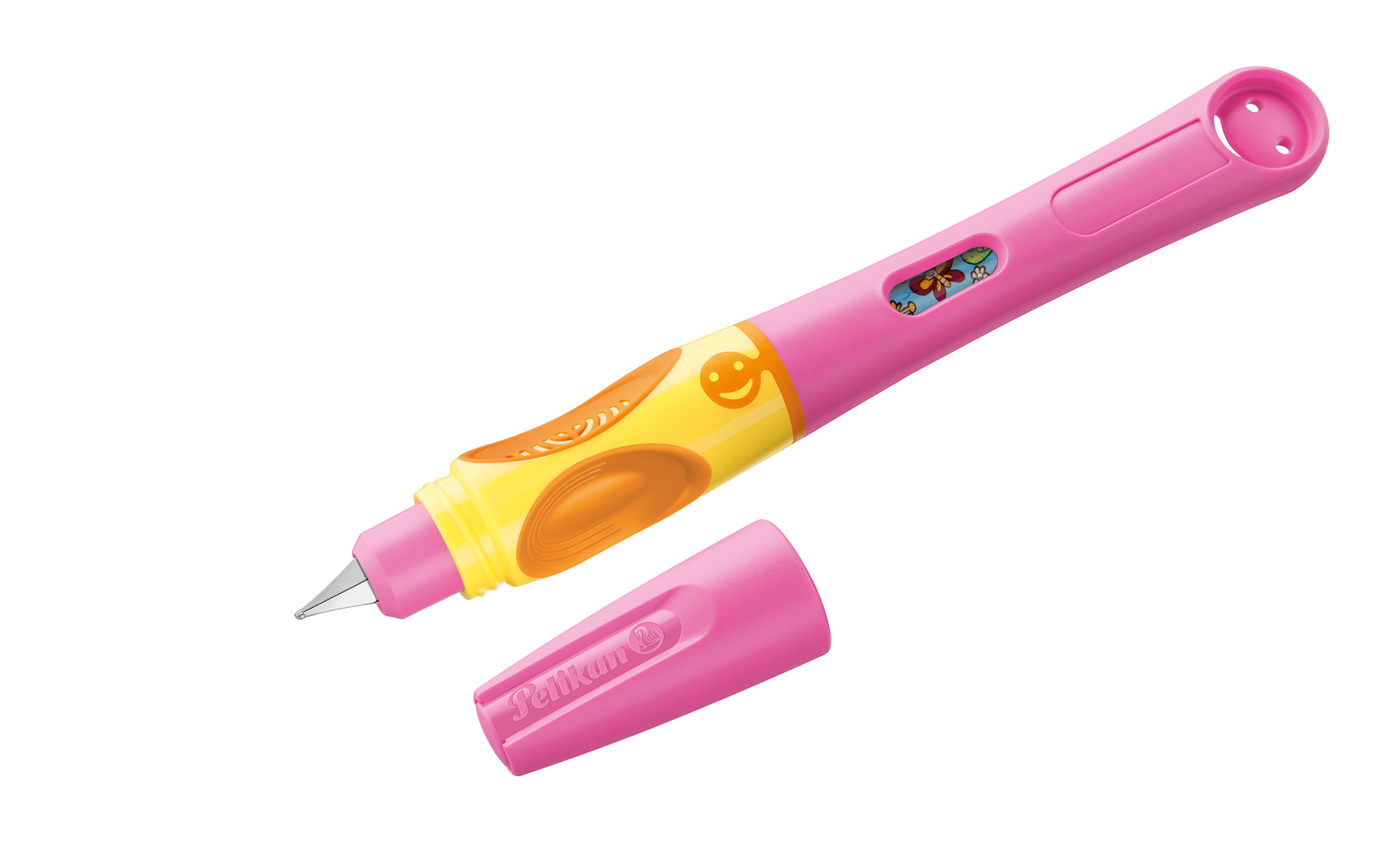 Pelikan Griffix® 4 Füllhalter, berry pink, links, Faltschachtel