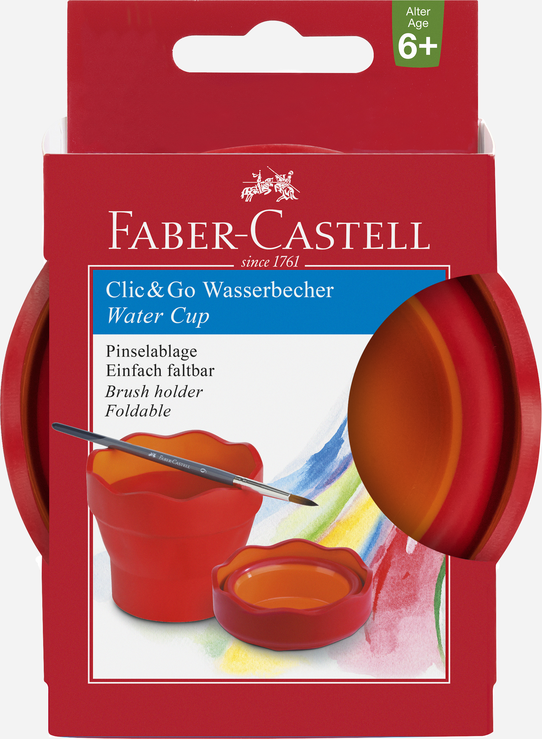 Faber-Castell Wasserbecher CLIC & GO - rot