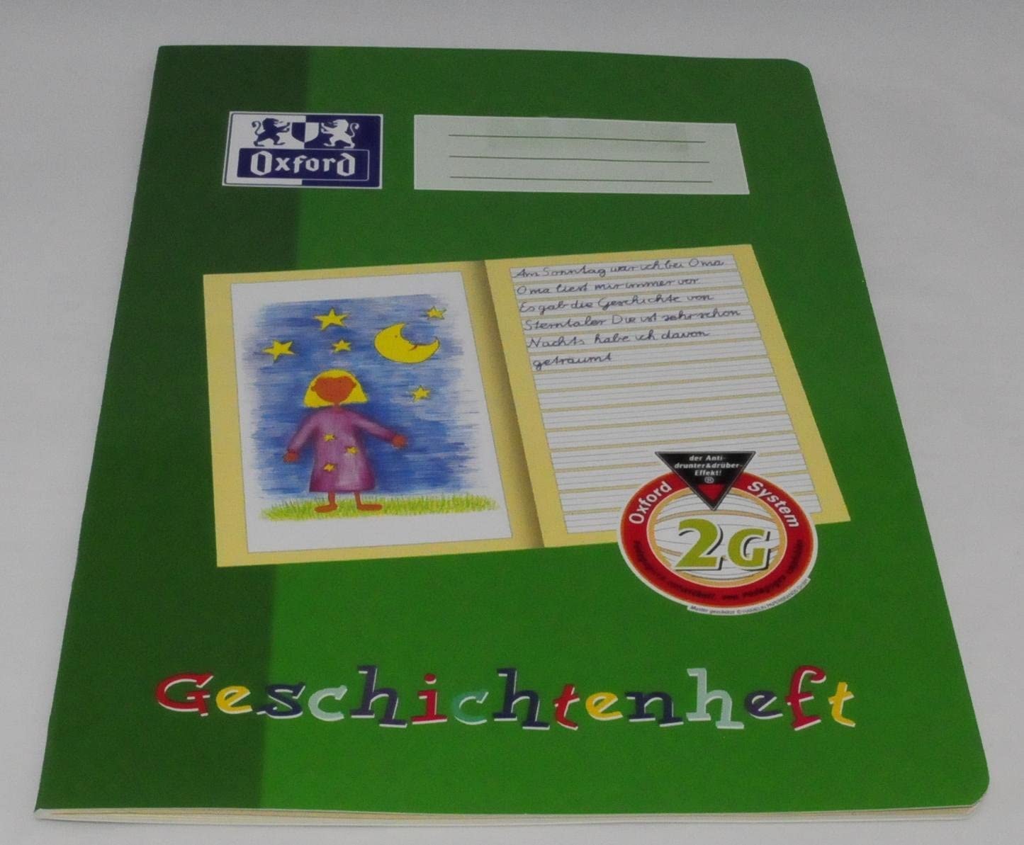 Oxford Geschichtenheft, A4, 2G, 16, robuster, abwischbarer Deckel
