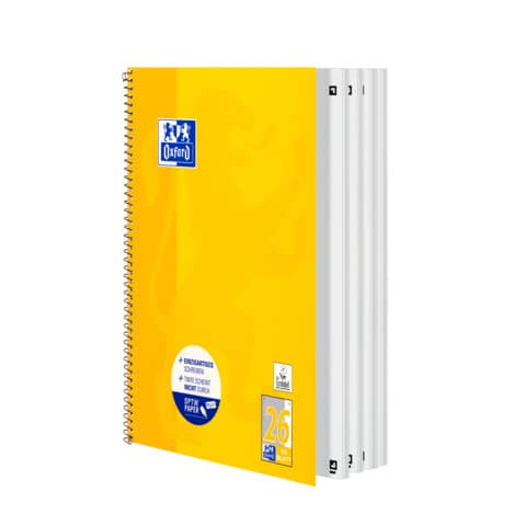 Oxford Collegeblock Schule - 90 g/qm, A4+, kariert/Rand, 80 Blatt