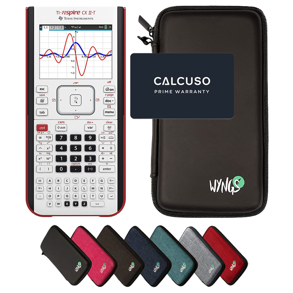 TI-Nspire CX II-T Cas Avec Housse De Protection WYNGS Incluse Bleu - Calculatrice Graphique - Pack De Base