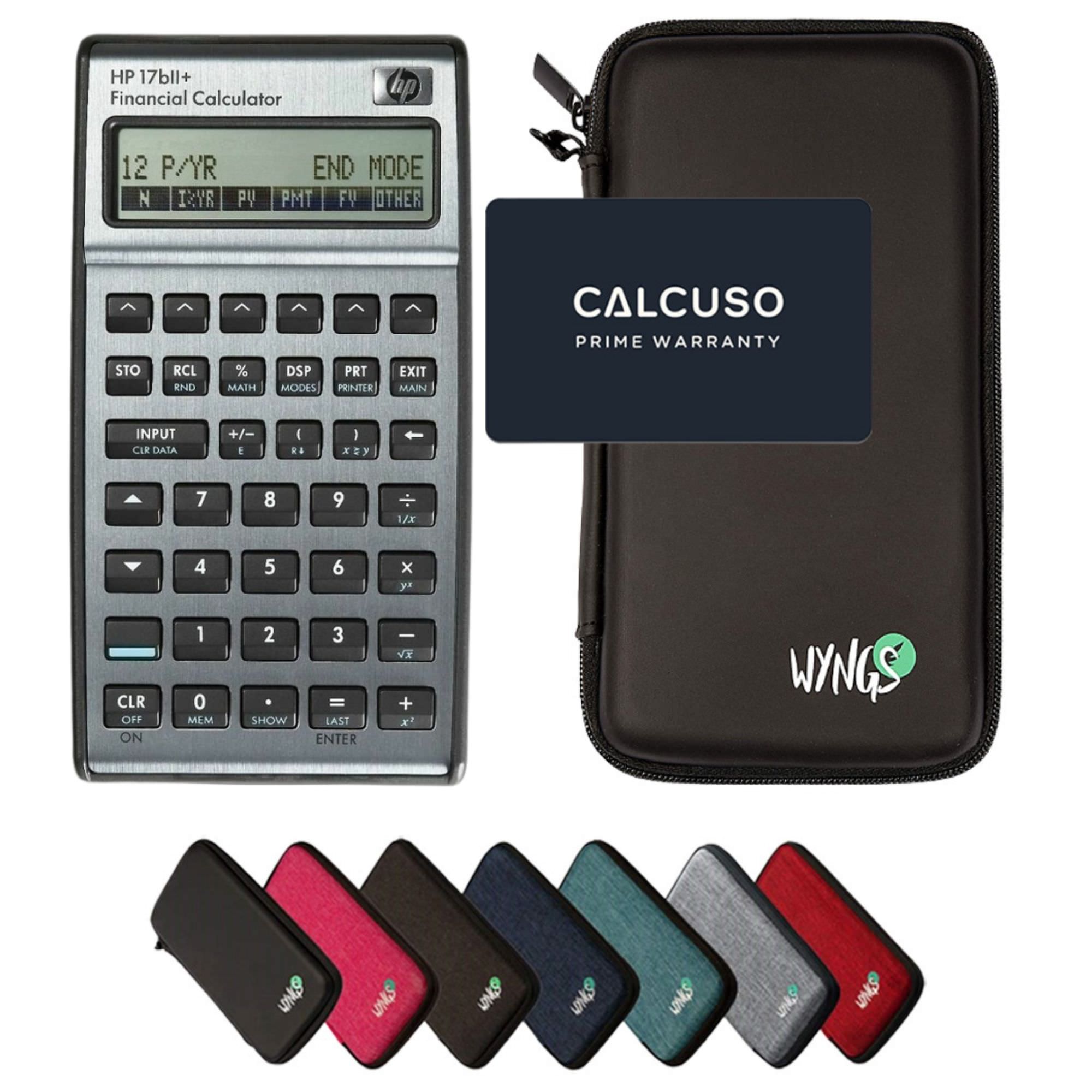 HP 17bll+ avec Housse de Protection WYNGS - Calculatrice Financière - Pack de Base