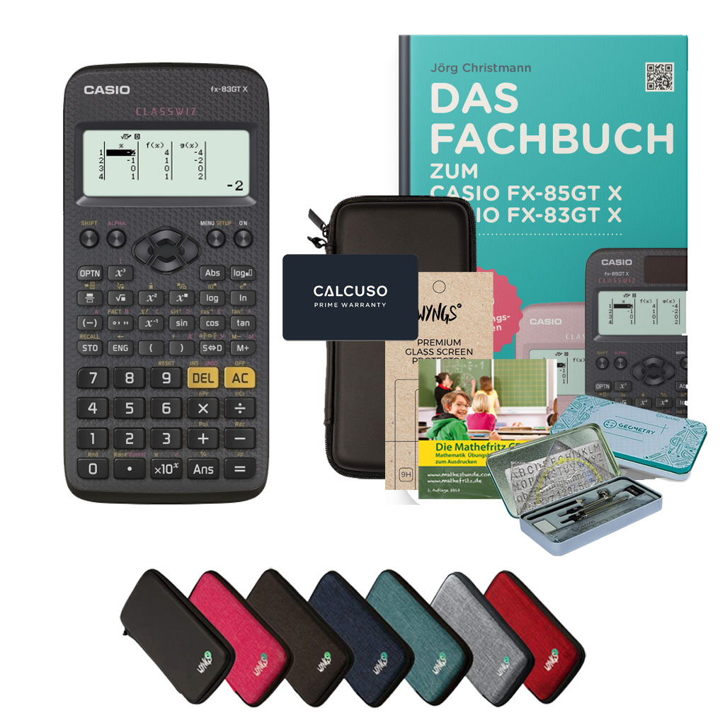 CALCUSO Ensemble Premium noir avec Calculatrice Casio FX-83GT X