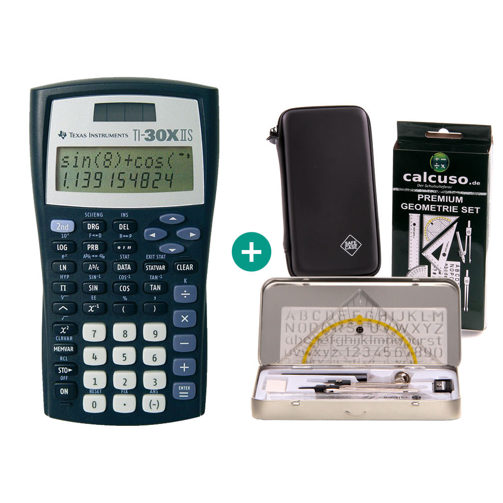 610395201601 TI-30XIIS $ BUNDLE: Geometrie Set + Schutztasche - RIP