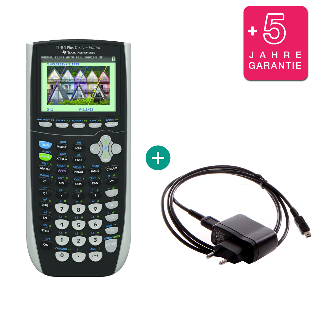 TI 84 Plus Colour Silver Edition $ BUNDLE: Ladegerät + erweiterte Garantie