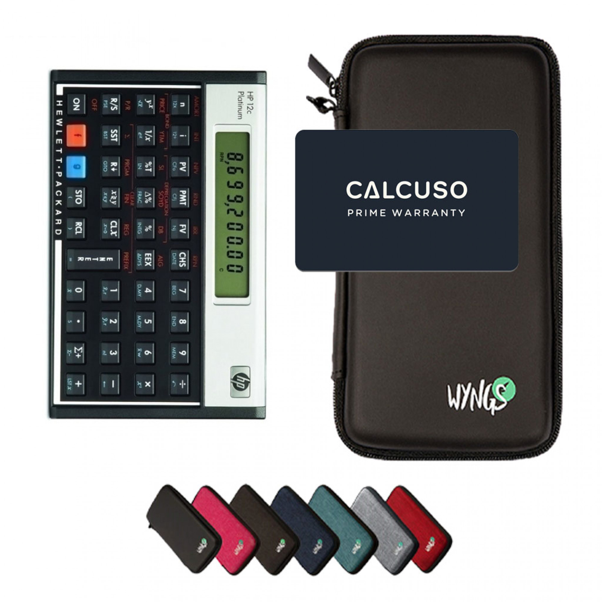 HP 12C Platinum avec Housse de Protection WYNGS incluse Noir - Calculatrice Financière - Pack de Base