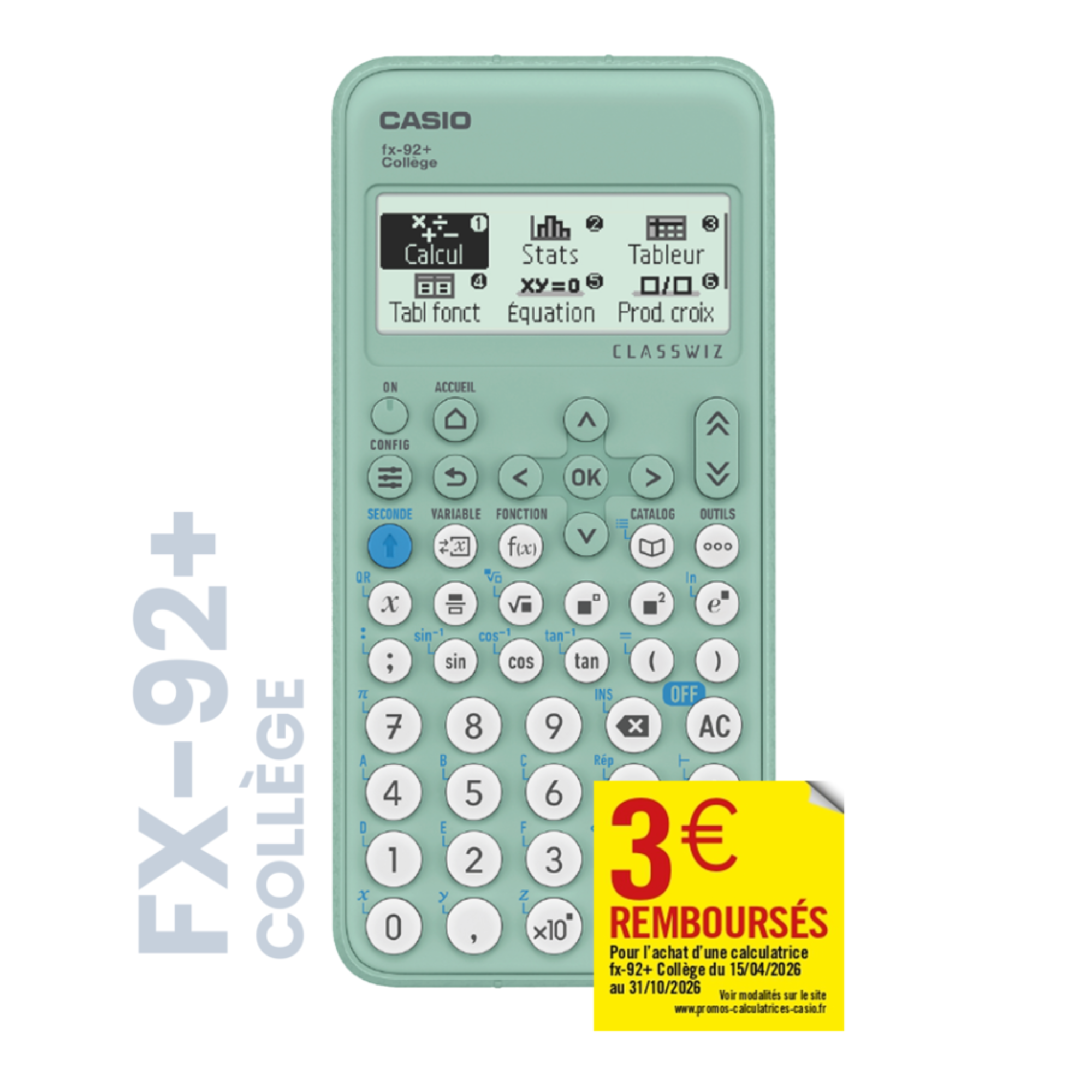 Casio fx-92+ Collège