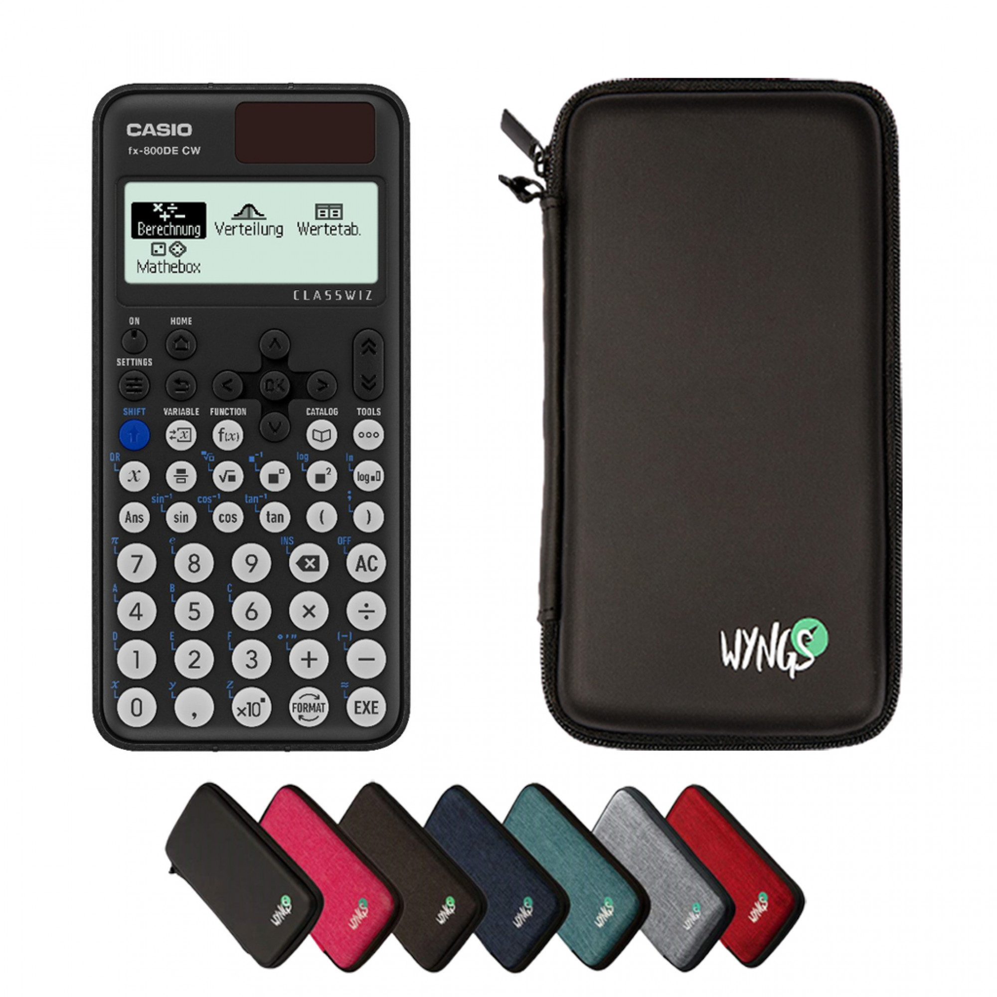 Casio fx-810DE CW ClassWiz avec Housse de Protection WYNGS incluse - Calculatrice Scientifique - Pack de Base