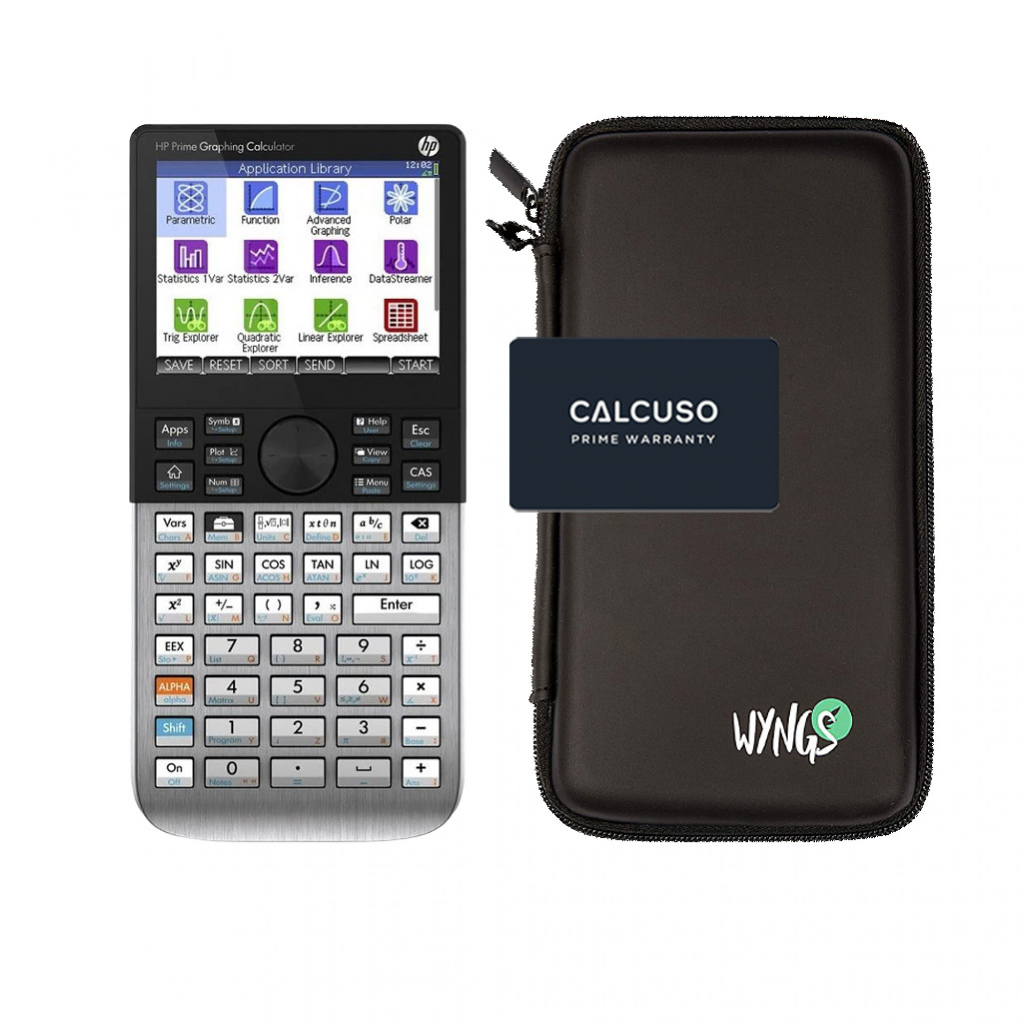 HP Prime G2 avec Housse de Protection WYNGS incluse Noir - Calculatrice Graphique - Pack de Base