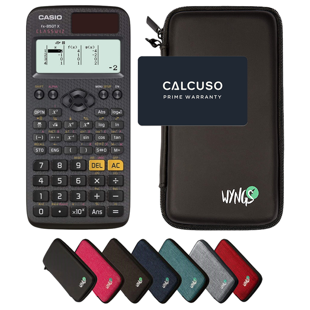 Casio fx-85GT X avec Housse de Protection WYNGS incluse - Calculatrice Scientifique - Pack de Base