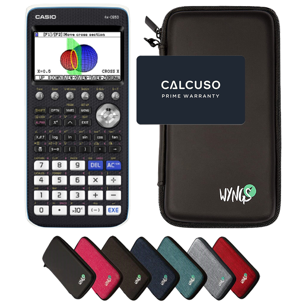 CALCUSO Pacchetto Base nero con Calcolatrice Grafica Casio FX-CG 50